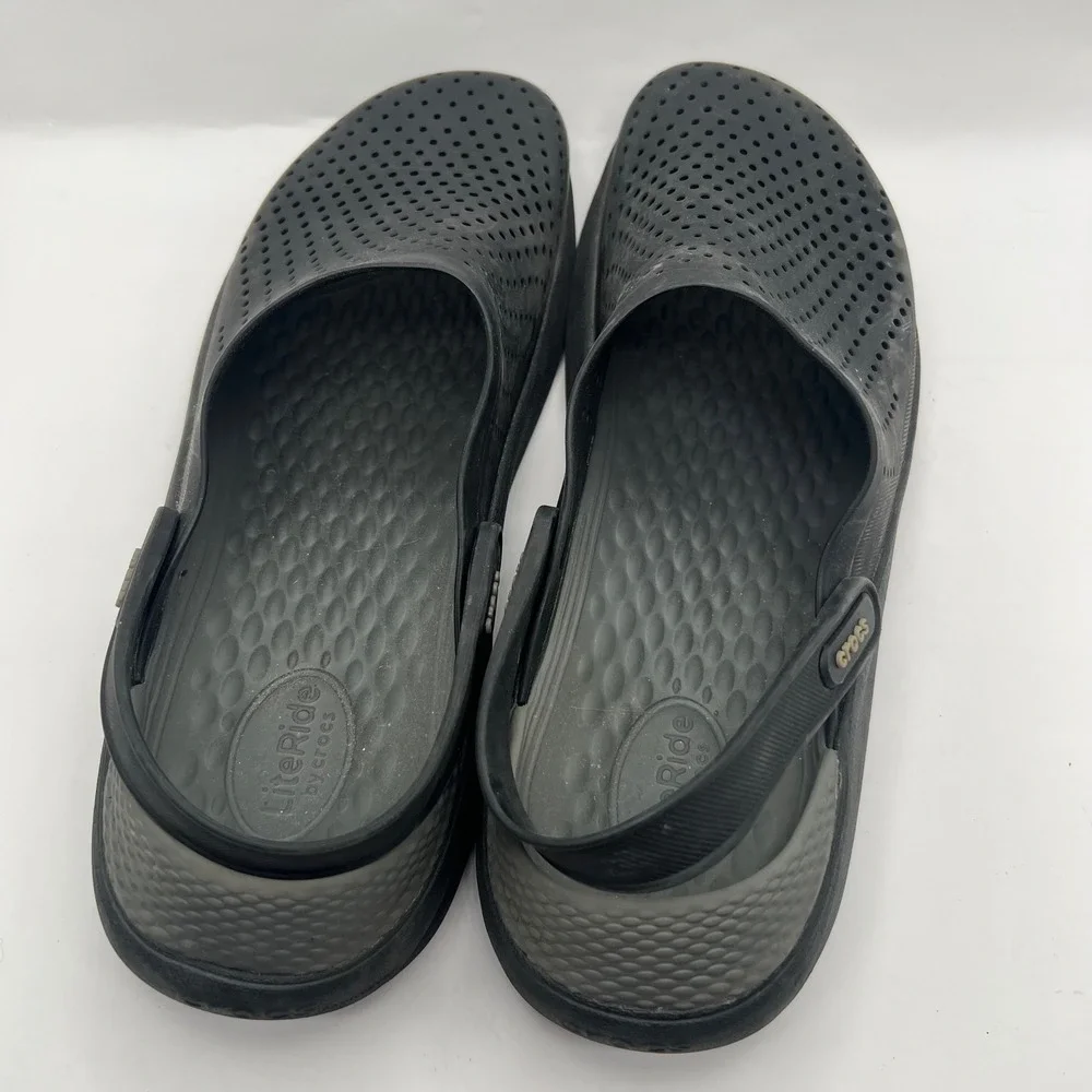 Crocs LiteRide Clog Mens 12 Black Comfort Slip On Shoes Water Boat Beach shoes